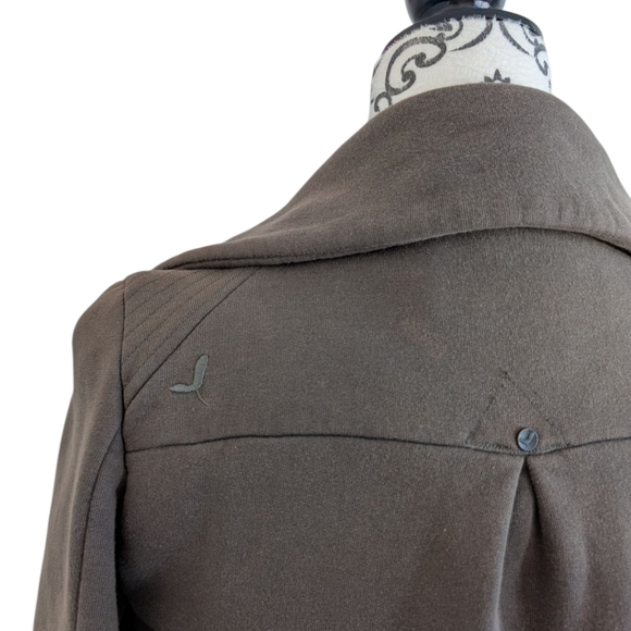 Aritzia Community Moto Jacket Bomber Cropped Taupe Organic Cotton Women's XXS - Picture 5 of 12